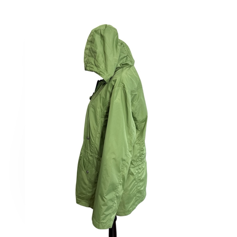 Bold Spirit Green Lightweight Raincoat Utility Anorak Jacket Hooded Women's XL - Picture 3 of 9